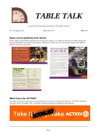 Some Recent Publicity from V/Line What Future for ACTION?