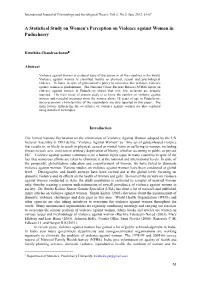 A Statistical Study on Women's Perception on Violence Against