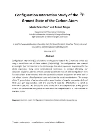 Configuration Interaction Study of the Ground State of the Carbon Atom