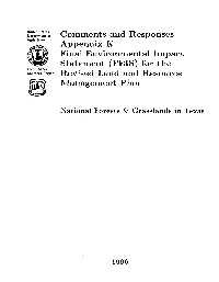 FEIS Appendix K Comments & Responses
