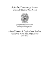 Georgetown University and the Master of Professional Studies Program