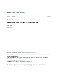 Introduction: Yeats and Mass Communications