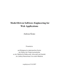 Model Driven Software Engineering for Web Applications