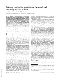 Rates of Nucleotide Substitution in Sexual and Anciently Asexual Rotifers
