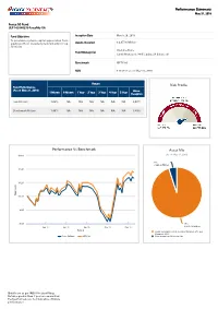Risk Profile Performance Vs Benchmark Asset Mix Performance Summary