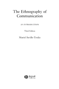 The Ethnography of Communication