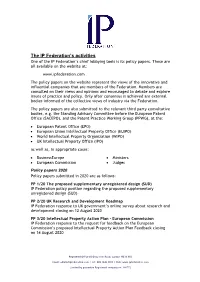 The IP Federation's Activities