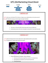 UFC 236 Marketing Cheat Sheet