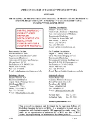 Contact Acrin Protocol Development And
