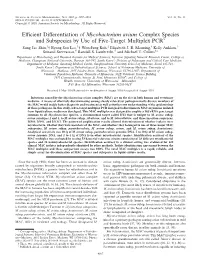 Efficient Differentiation of Mycobacterium Avium Complex