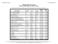Michigan Medicaid Program Maximum Allowable Cost (MAC) Pricing