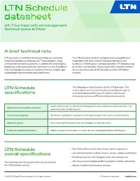 Schedule Datasheet