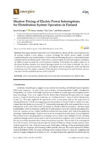 Shadow Pricing of Electric Power Interruptions for Distribution System Operators in Finland