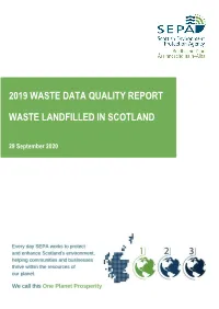 2019 Waste Data Quality Report Waste Landfilled In