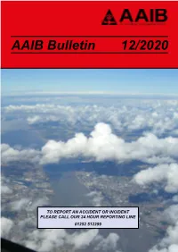 AAIB Bulletin 12/2020
