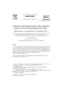 Arithmetical Birational Invariants of Linear Algebraic Groups Over Two-Dimensional Geometric ﬁelds ✩