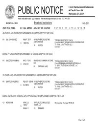 Broadcast Applications 10/31/2019
