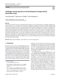 Challenges and Perspectives in the Development of Paper-Based Lateral