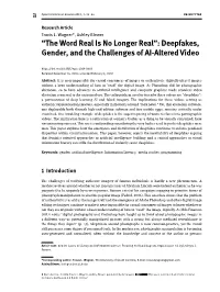 Deepfakes, Gender, and the Challenges of AI-Altered Video