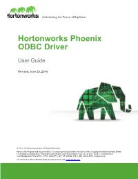 Hortonworks Phoenix ODBC Driver Installation and Configuration Guide