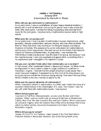 Interviewed by Kenneth A. Ross