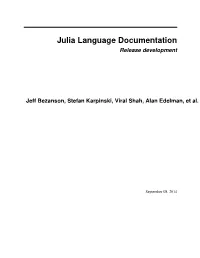 Julia Language Documentation Release Development