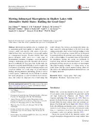 Mowing Submerged Macrophytes in Shallow Lakes with Alternative Stable States: Battling the Good Guys?