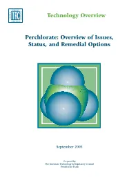 Perchlorate: Overview of Issues, Status, and Remedial Options