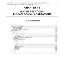 Volume 1, Chapter 7-5: Water Relations: Physiological Adaptations