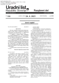 100/2021, Razglasni