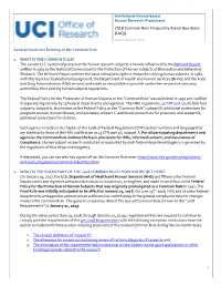 2018 Common Rule Frequently Asked Questions (Faqs)
