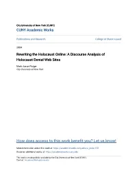 A Discourse Analysis of Holocaust Denial Web Sites