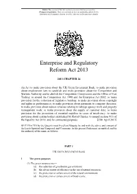 Enterprise and Regulatory Reform Act 2013