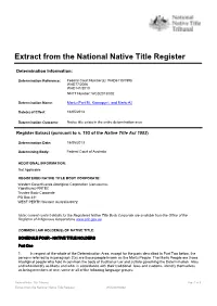 Extract from the National Native Title Register