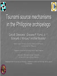 Tsunami Source Mechanisms in the Philippine Archipelago