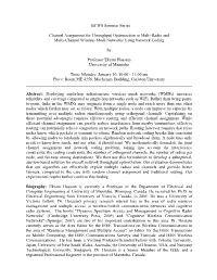 BCWS Seminar Series Channel Assignment for Throughput
