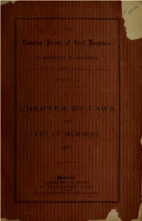 Charter, By-Laws and List of Members
