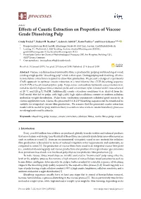 Effects of Caustic Extraction on Properties of Viscose Grade Dissolving Pulp