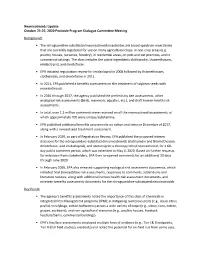 Neonicotinoids Update PPDC October 28, 2020