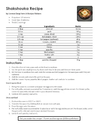Shakshouka Recipe by Lemon Drop from a Recipe Reborn