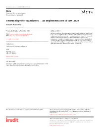 Terminology for Translators — an Implementation of ISO 12620 Robert Bononno