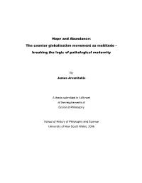 The Counter Globalisation Movement As Multitude –