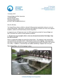 1. Do You Have Any Examples Where a Dam Was Decommissioned but the Bridge -Atop the Dam Remained?