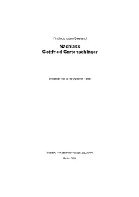 Findbuch Zum Bestand