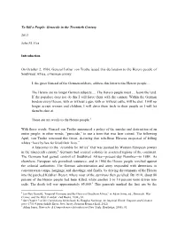 Genocide in the Twentieth Century 2013 John M. Cox Introduction On