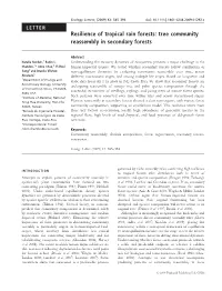 Resilience of Tropical Rain Forests: Tree Community Reassembly in Secondary Forests