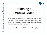 Running a Virtual Seder