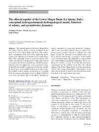 The Alluvial Aquifer of the Lower Magra Basin (La Spezia, Italy): Conceptual Hydrogeochemical–Hydrogeological Model, Behavior of Solutes, and Groundwater Dynamics