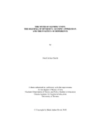 THE MYTH of OLYMPIC UNITY: the DILEMMA of DIVERSITY, OLYMPIC OPPRESSION, and the POLITICS of DIFFERENCE by Mark Arthur Devitt A