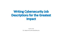 Writing Cybersecurity Job Descriptions for the Greatest Impact